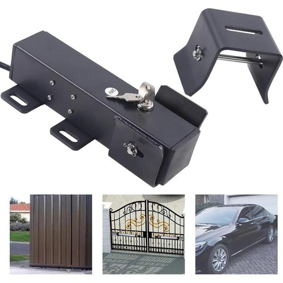 Ouvre-portail automatique, acier robuste Q235, IP44 étanche, deux méthodes de déverrouillage, noir