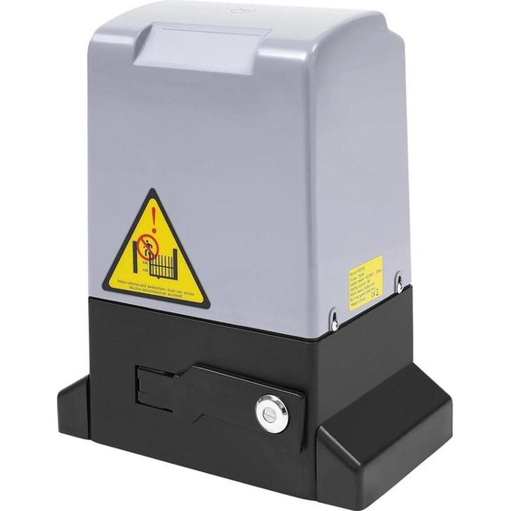 Ouvre-portail électrique coulissant, fonctionnement à distance, construction robuste, noir