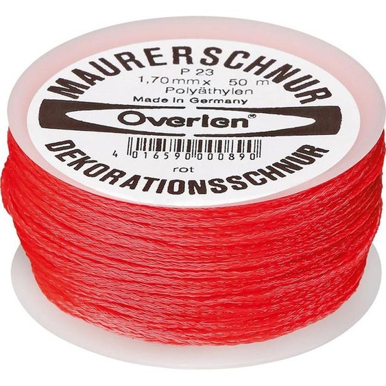 Overmann Cordon de maçon PE 1,7mm 50m rouge