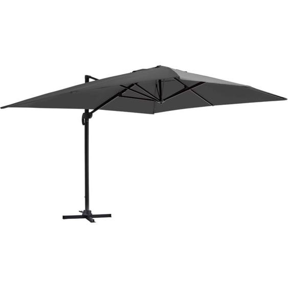 Oviala - Parasol déporté 3x4m en aluminium gris anthracite