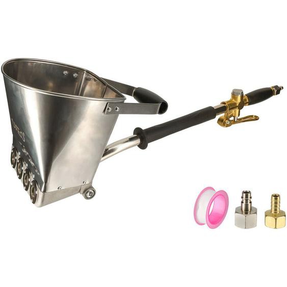 Oxeo - Projeteuse pneumatique Enduit Mortier Crépi - Machine à crépir avec 4 jets - Godet inox 4,5 litres