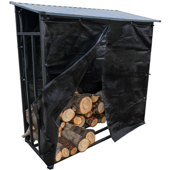 Oxeo - tagère à bûches avec Toit incliné - capacité 3 stères - Longueur 186 cm - Abri à bûches Extérieur - Bâche de protection zippé