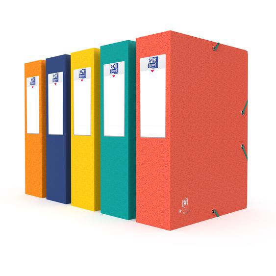 Oxford Boîte de classement A4 Recyc+ couverture carte - Dos 8 cm - Assortis