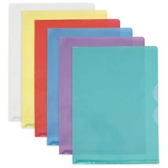 Oxford Pochettes-coin FardOr A4 PVC lisse couleurs assorties - Lot de 50