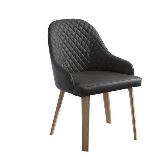 OZZIO ATENA Fauteuil en Eco-cuir et Chêne Matelassé /  Ghiaccio