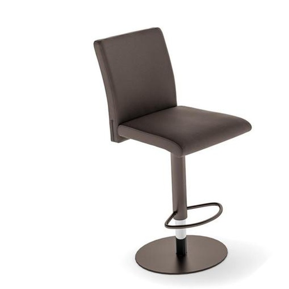 Ozzio BALI Lot de 2 Tabourets de bar en Cuir et Métal