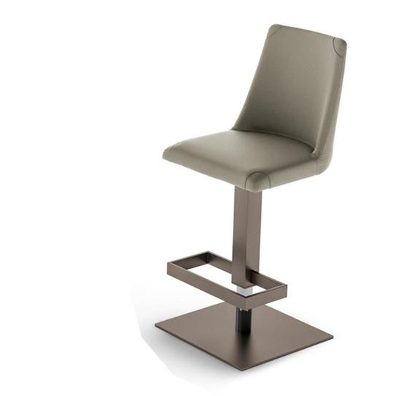 Ozzio DALLAS Tabouret de bar en Cuir Moka et Métal
