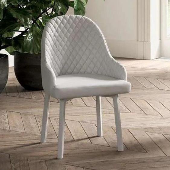 OZZIO DEMETRA Chaise pivotant en Cuir Blanc
