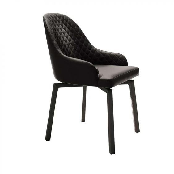 OZZIO DEMETRA Chaise pivotant en Cuir  Noir