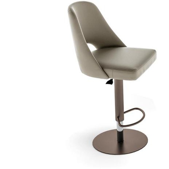 Ozzio MADRID Tabouret de bar en Eco-cuir Crème Café et Métal