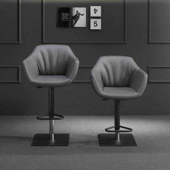 Ozzio NEMO Tabouret de bar en Cuir Polvere et Métal