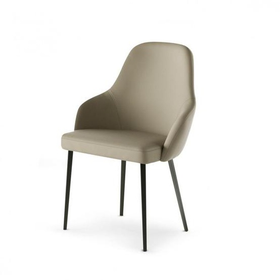 OZZIO NIKA Fauteuil en Eco-cuir et Velours avec piétement en métal graphite
