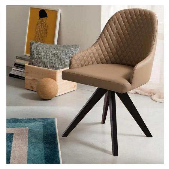 OZZIO OLIMPIA Chaise en Chêne et  Cuir Fango