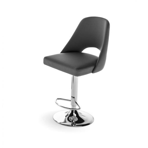 Ozzio PARIGI Tabouret de bar en Eco-cuir Noir  et Métal