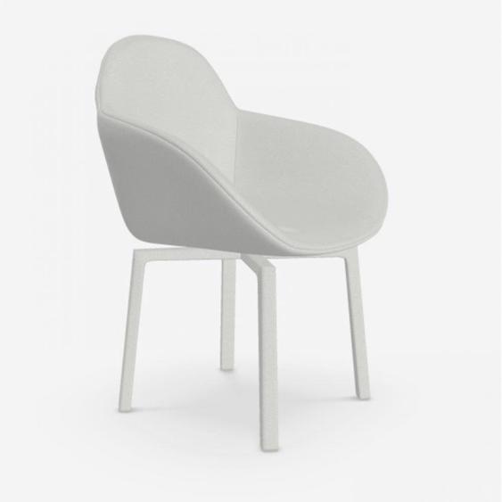 OZZIO TEN Chaise Pivotante en Cuir Blanc