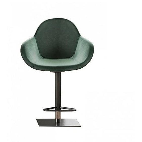Ozzio VASCO Tabouret de bar en Velours et Métal Graphite