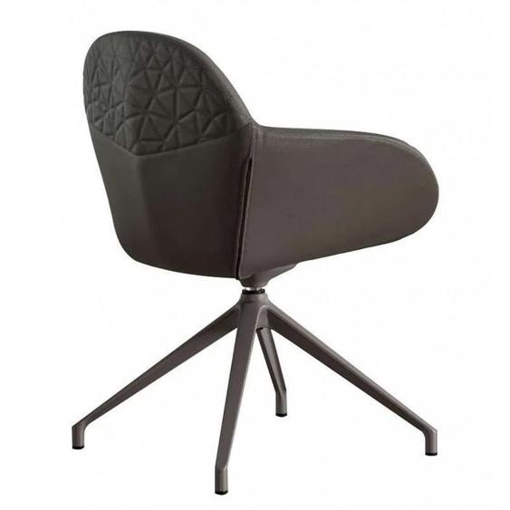OZZIO ZELDA Chaise en Eco-cuir Nubuck Ghiaccio et piétement en métal