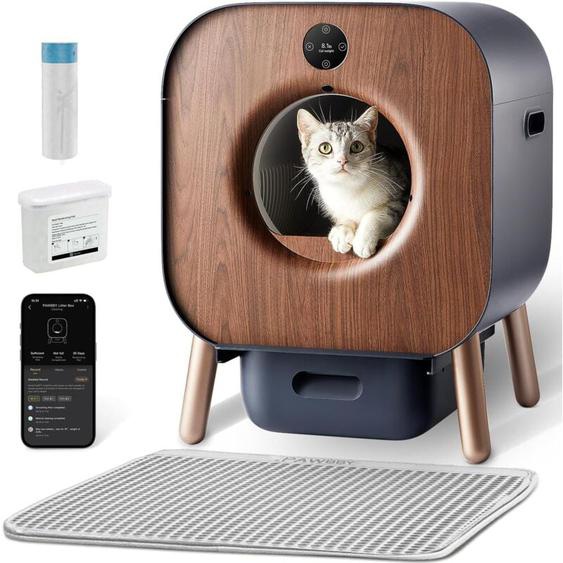 P1 Ultra Litière Chat Autonettoyante,Certifiée par Le TÜV,Bac à Litière Autonettoyante,élimination des Odeurs,Contrôle APP,Litière Autonettoyante