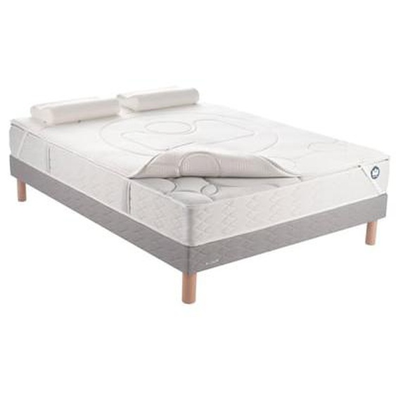 Pack 1 surmatelas mémoire de forme et 2 oreillers ergonomiques
