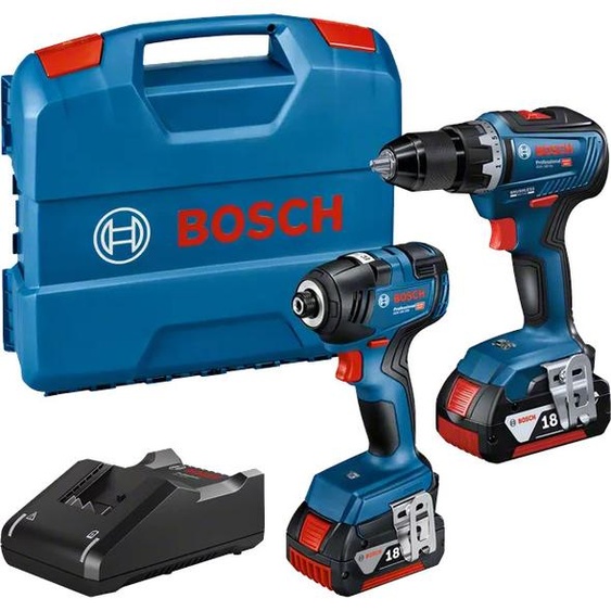 Pack 2 outils 18V (GDR18V-200 + GSR18V-55 Professional) + 2 batteries 4Ah + chargeur en coffret L-Case - BOSCH - 06019J2108