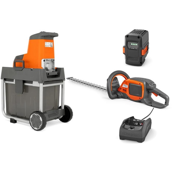 Pack 2 outils de jardin mécanisé 36V (broyeur GS340IS + taille haie 215IHD45) + batterie + chargeur HUSQVARNA K990000017