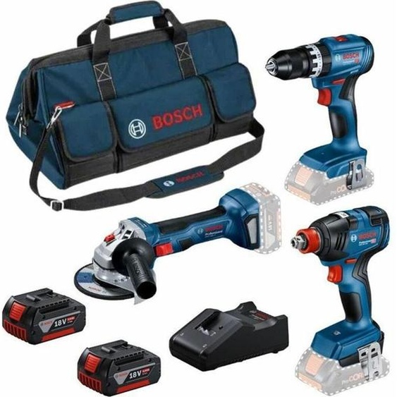 Pack 3 Outils 18V GSB/GDX/GWS -BOSCH - avec 2 batteries 5.5AH - chargeur - sac - 0615990N31