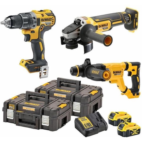Pack 3 outils Perforateur SDS-plus, Meuleuse 125 mm et Perceuse-visseuse compacte DEWALT DCK327P2T (DCH263 / DCG405 / DCD791)