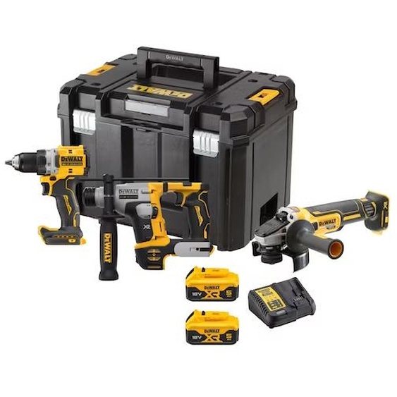Pack 3 outils XR 18 V (DCD800/DCH172/DCG405) BRUSHLESS + 2 batteries 5 Ah + chargeur + coffret T-STAK DEWALT DCK2095D2T-QW