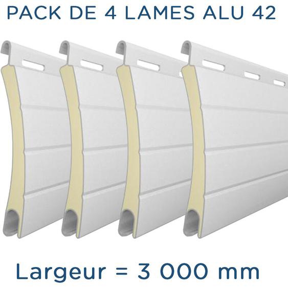 Pack 4 Lames - 3000mm - Aluminium 42 - Blanc - Alulux