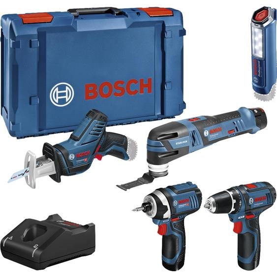 Pack 5 outils12V BOSCH : GSR 12V-15+GOP 12V-28+GDR 12V-105+GSA 12V-14+GLI 12V-300