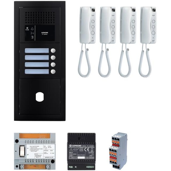 Pack audio 4 postes complet blanc - AIPHONE - 200375