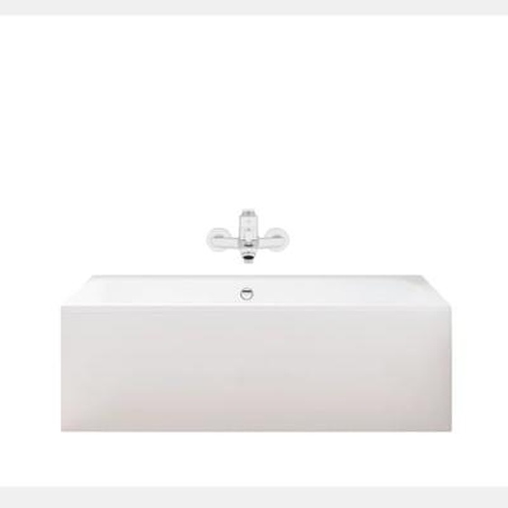 Pack baignoire droite 180 x 80 Elise + tablier en niche + mitigeur bain douche mural Aimé chromé + vidage