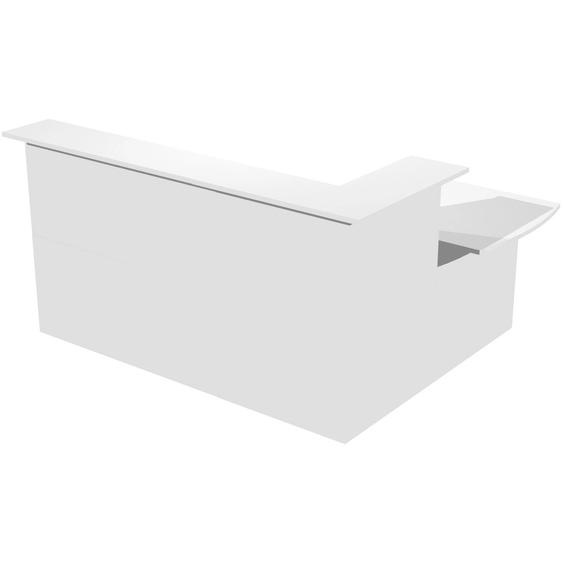 Pack Banque daccueil Ola - Angle 90° + Module haut L.120 cm + Module haut L.80 cm + Module bas L.80 cm - Blanc