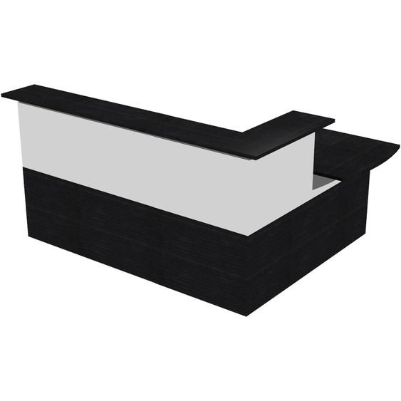 Pack Banque daccueil Ola - Angle 90° + Module haut L.120 cm + Module haut L.80 cm + Module bas L.80 cm - Noir / Blanc