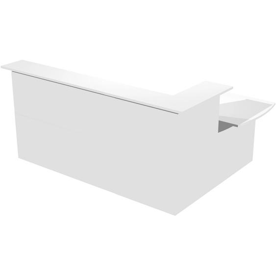 Pack Banque daccueil Ola - Angle 90° + Module haut L.140 cm + Module haut L.80 cm + Module bas L.80 cm - Blanc