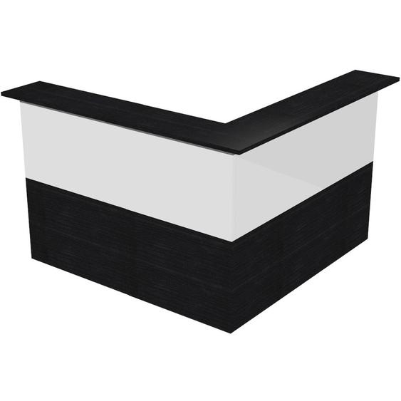 Pack Banque daccueil Ola - Angle 90° + Module haut L.80 cm + Module haut L.80 cm - Noir / Blanc