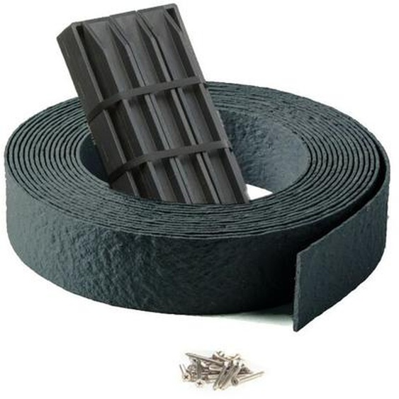 Pack Bordure de jardin flexible JARDINEX 20 m + 20 piquets - Noir