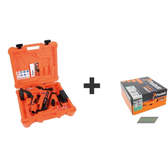 Pack Cloueur à gaz IM90Xi + pack 2,8 x 70 mm crantés (machine complète) 2,1 Ah en coffret SPIT PASLODE 054695