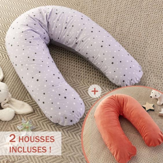 Pack Coussin De Maternité Xxl - 2 Housses : Étoile & Corail - Grossesse, Maternité Et Allaitement Rose