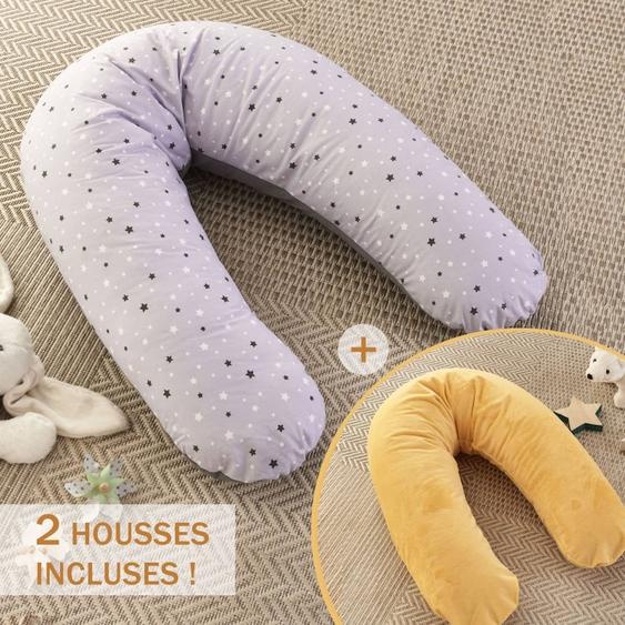 Pack Coussin De Maternité Xxl - 2 Housses : Étoile & Jaune - Grossesse, Maternité Et Allaitement Jaune
