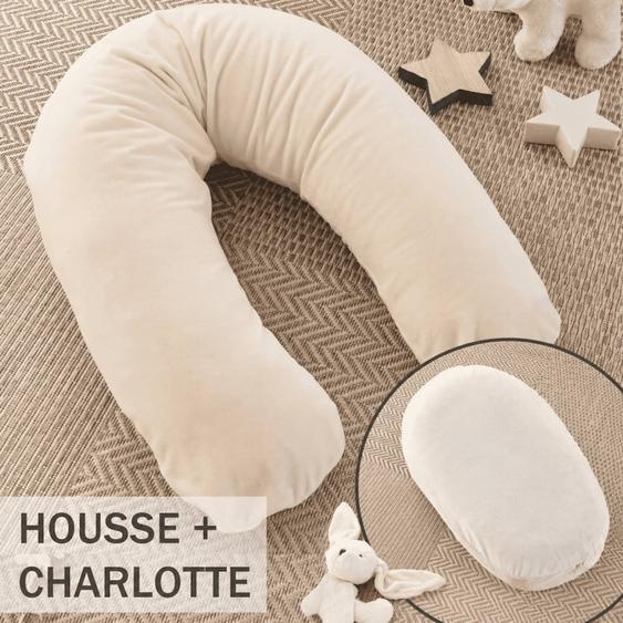 Pack Coussin De Maternité Xxl - Idéal Grossesse, Allaitement Et Pouf Pour Enfant Beige