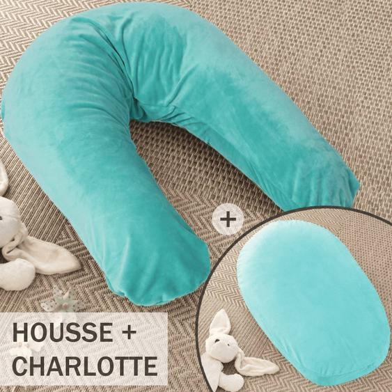 Pack Coussin De Maternité Xxl - Idéal Grossesse, Allaitement Et Pouf Pour Enfant Bleu
