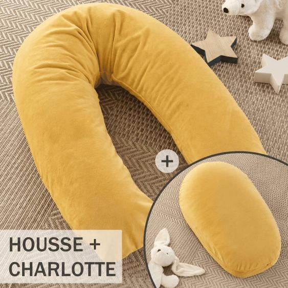 Pack Coussin De Maternité Xxl - Idéal Grossesse, Allaitement Et Pouf Pour Enfant Jaune
