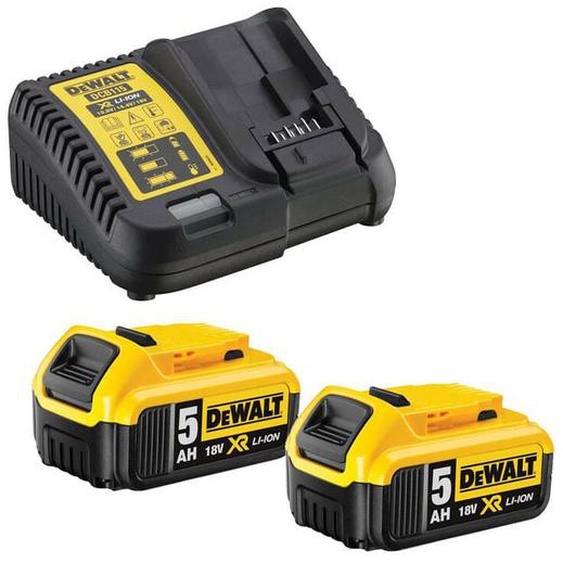 Pack de 2 batteries DEWALT DCB115P2 - XR 18V 5Ah Li-Ion avec chargeur