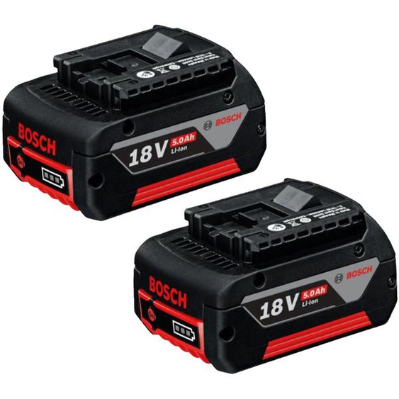 Pack de 2 batteries Lithium GBA 18V 5.0 Ah en boîte carton - BOSCH