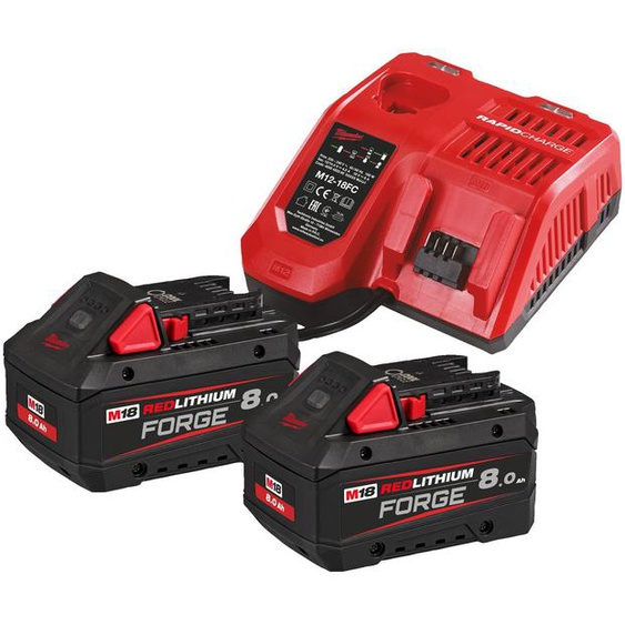 Pack de 2 batteries M18GORGENRG-802 FORGE 18V 8Ah + chargeur rapide - MILWAUKEE - 4933498612