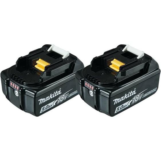 Pack de 2 batteries Makita BL1850B 197288-2 - 18 v - 5 Ah - Li-ion avec témoin de charge