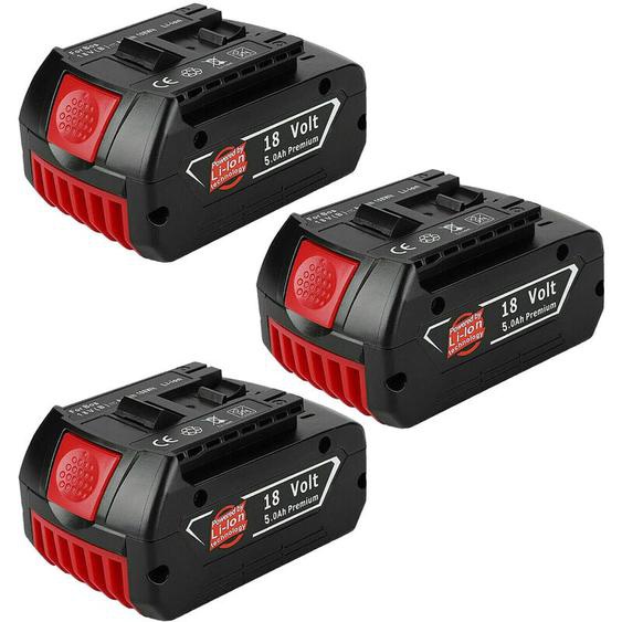 Pack de 3)Batterie pour bosch 18V Lithium Ion compatible BAT609G BAT609, BAT618, BAT618G, BAT610G 260736092, 260736236, BAT619G, BAT619, 2607336169,