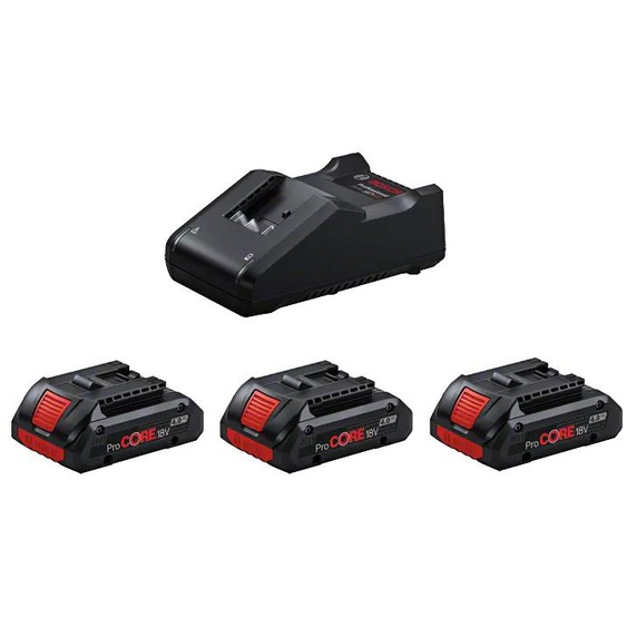 Pack de 3 batteries 18V ProCORE 4Ah + chargeur GAL 18V-40 - BOSCH - 0615990N2G