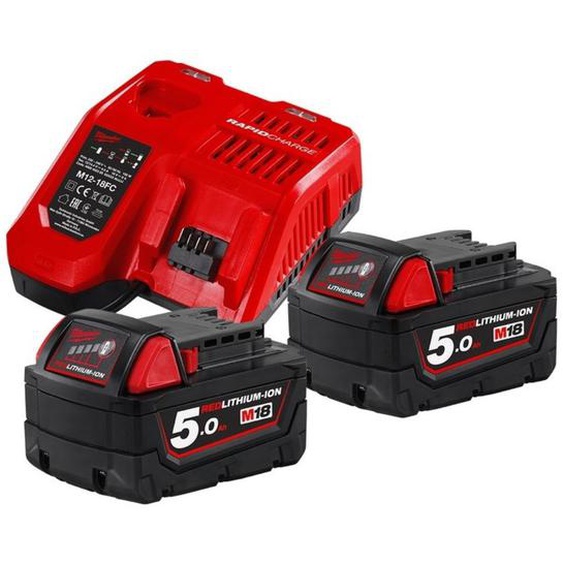 Pack de batteries 18V M18 NRG-502 2x5Ah + chargeur - MILWAUKEE TOOL - 4933459217